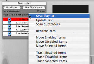 Click on the path / listcount info (below the 'Up a Folder' and 'Hide This Window' buttons), and you'll see this popup menu.