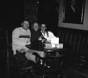 Brian, Dana and Angela in a London pub