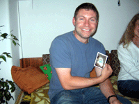 Brian finds a baby picture while visiting family in Slovakia