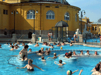 Enjoying the baths in Budapest